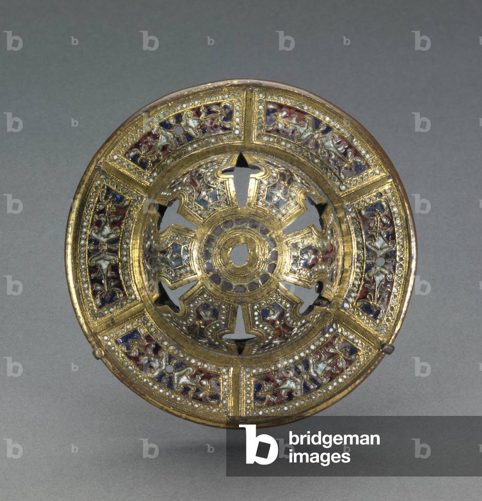 Harness boss (enamel, copper & gilding)