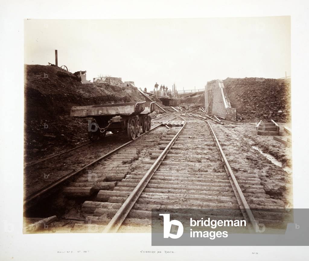 Cutting at Heck, 1882 (sepia photo)