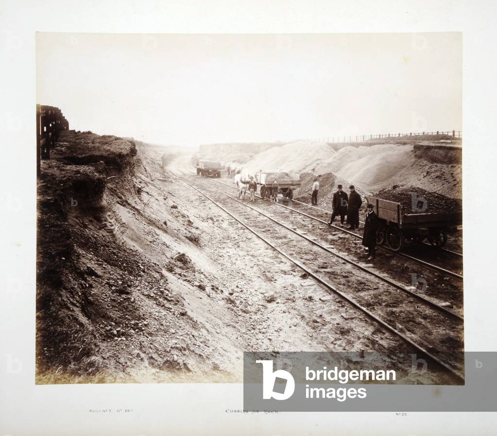 Cutting at Heck, 1882 (sepia photo)