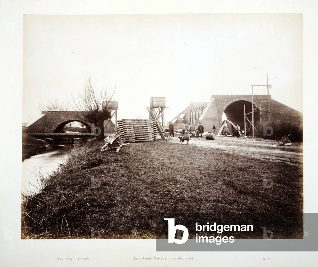 Mill Lane Bridge and Culvert, 1882 (sepia photo)