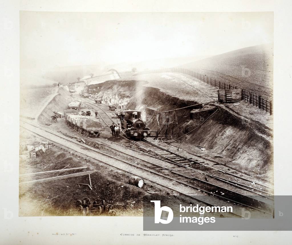 Cutting at Weedlay Spring, 1882 (sepia photo)