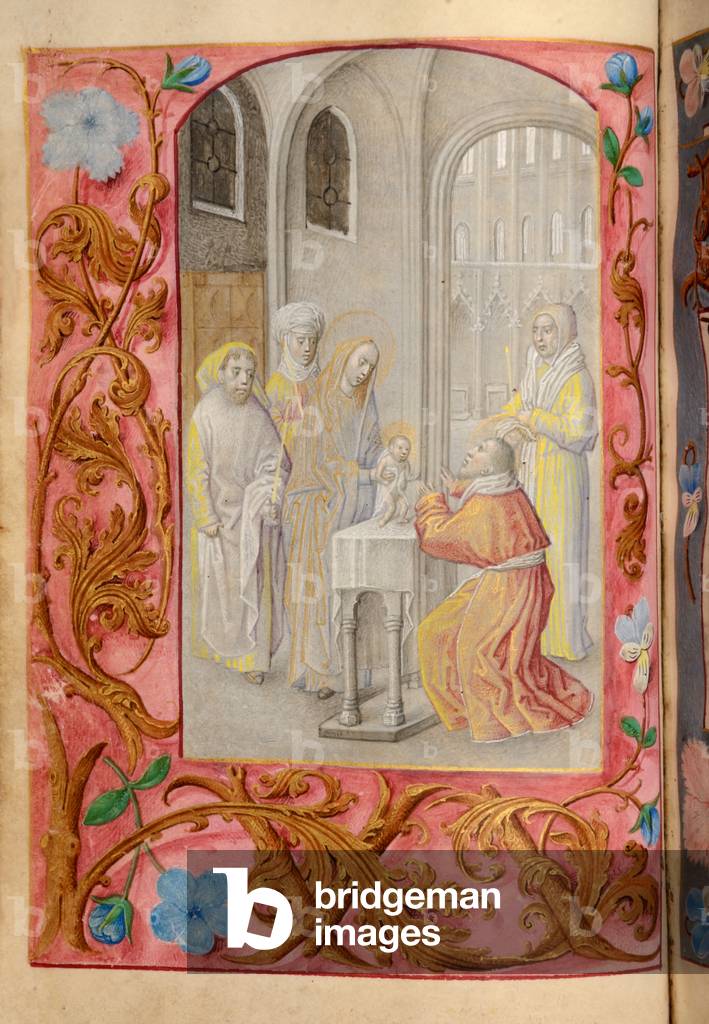 Ms 60 fol.26v Circumcision, from the Hours of Katherine Bray, c.1480-90 (gouache & bodycolour on vellum)