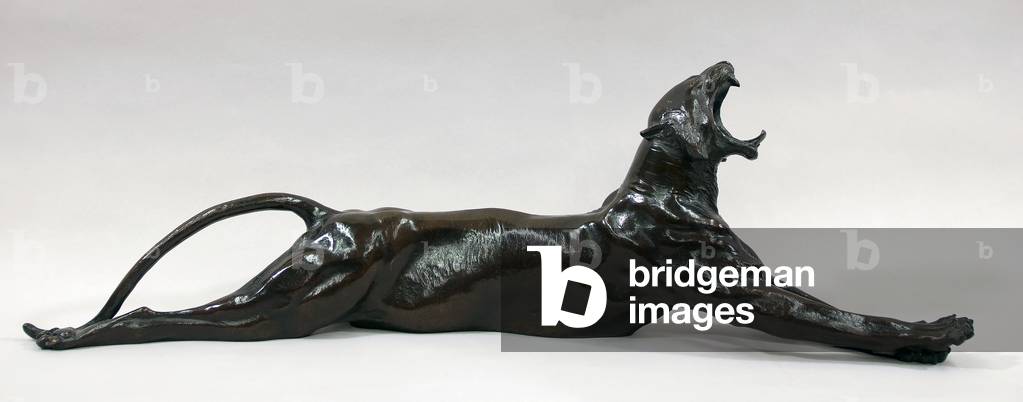 Yawning Tiger, circa 1917 (bronze)