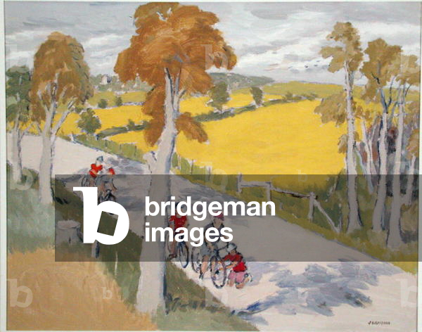 Bild von Gemälde "Durch die Canola Felder (Öl auf Leinwand)", 20. Jahrhundert von Julius Griffith