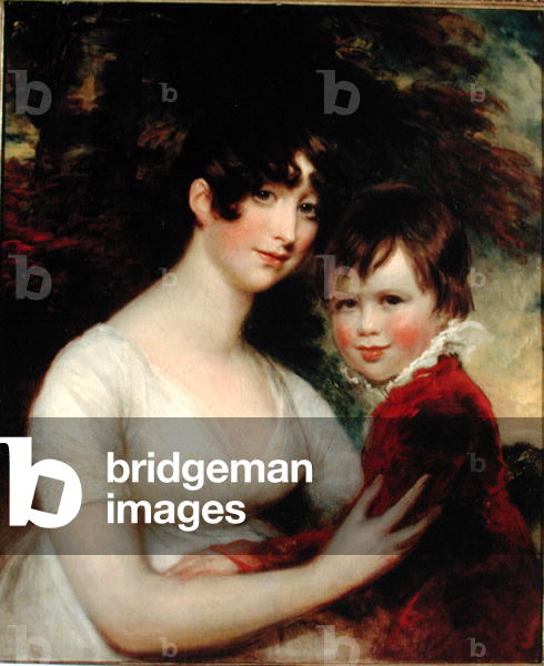 Portrait of Mother and Child (oil on canvas)