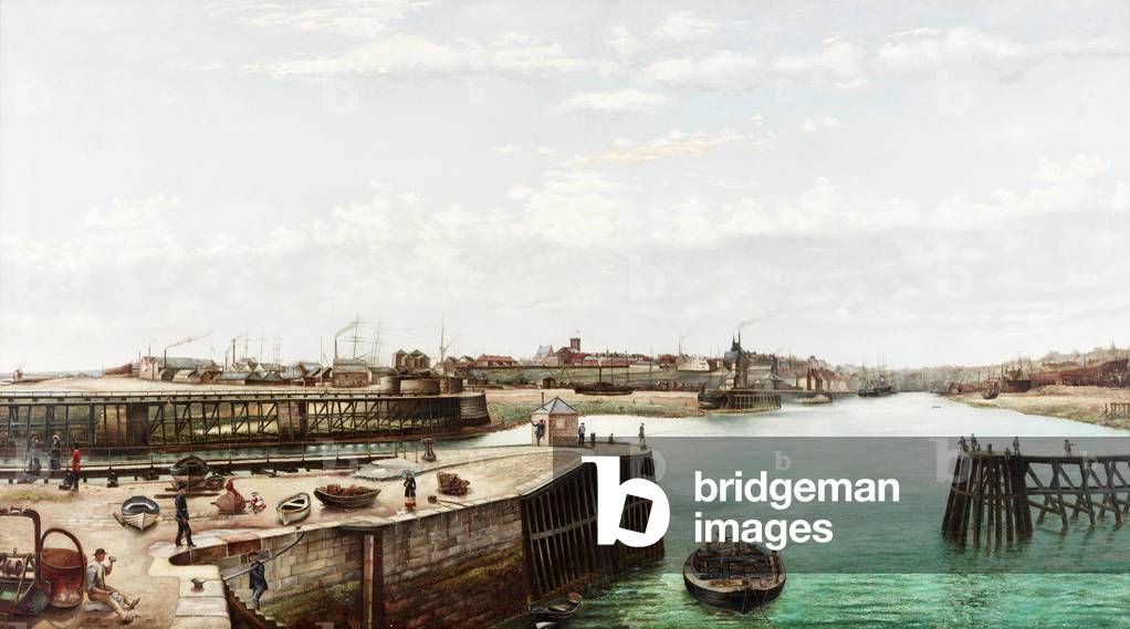 Sunderland Harbour, 1883 (oil on canvas)