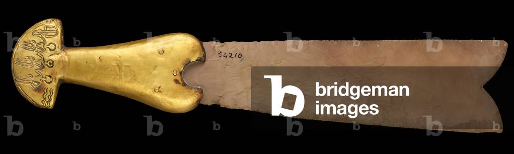 Gold handled knife, Predynastic, from Gebelein (flint, wood & gold leaf)