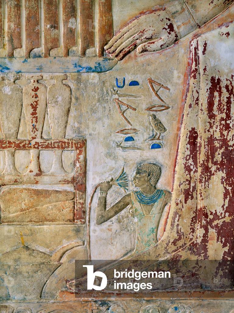 Merut, detail of a scene from the mastaba of judge Inty (wall painting)