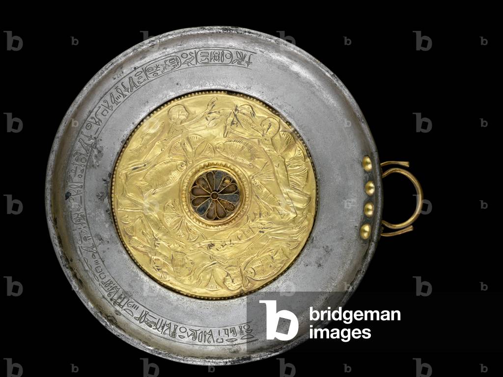 Cup belonging to General Undjebauendjed, from the Tomb of Psusennes I at Tanis, Third Intermediate Period (gold, silver & glass paste)