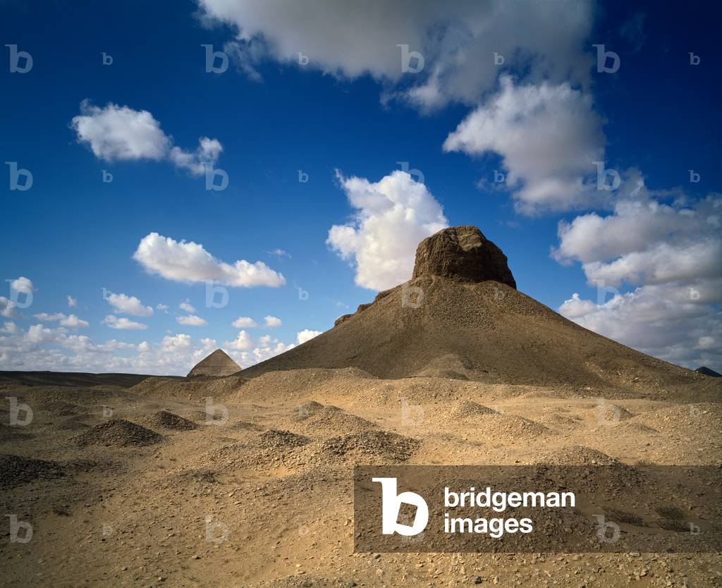 Mud brick pyramid of Amenemhat III (black pyramid). (photo)