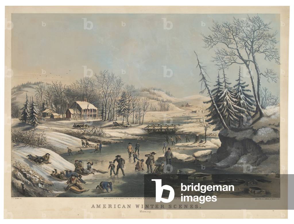 Bild von Druck "American Winter Scenes - Morning", 1854 von Frances Flora Bond Palmer