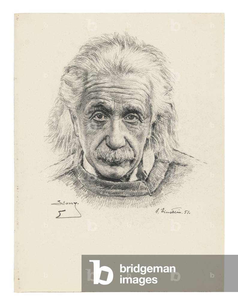 Albert Einstein, 1951 (graphite on paper)