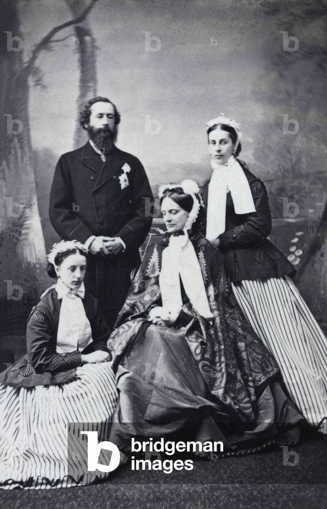 The Duke of Abercorn, Lord Lieutenant of Ireland, with his family, c.1868 (b/w photo)
