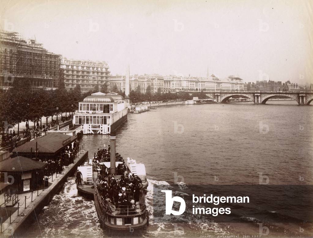 Thames Embankment, London, c.1885 (b/w photo)