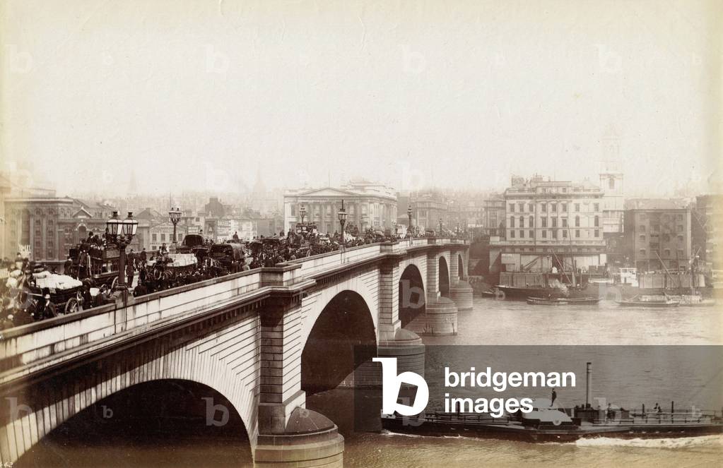 New London Bridge, London, c.1885 (b/w photo)