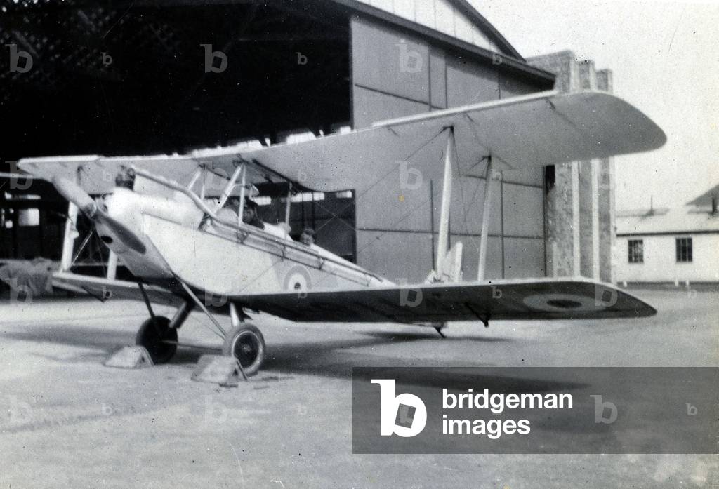 DH Moth, No. 2 Flying Training School, Royal Air Force, Digby, Lincolnshire, 1928-30 (b/w photo)