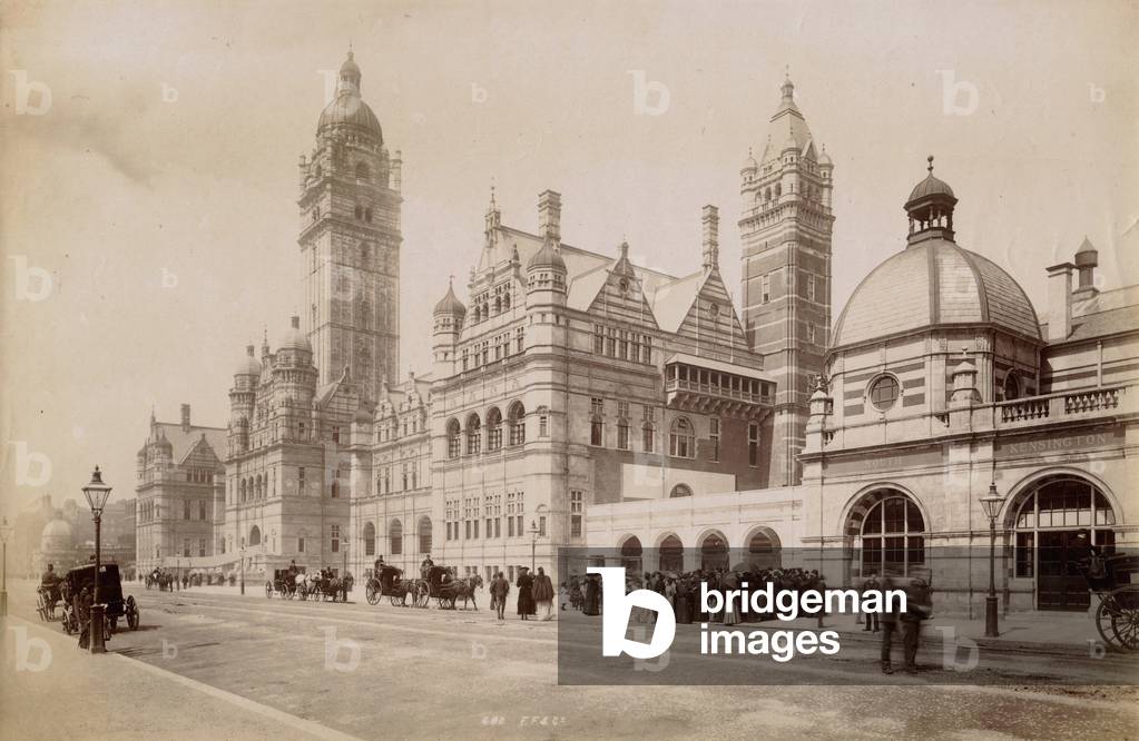 South Kensington Station, London, c.1885 (b/w photo)