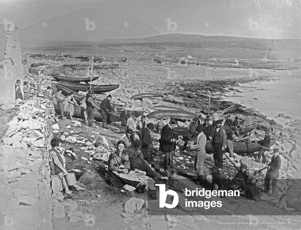The fishery, Duagh, Achill, Ireland, c.1885 (albumen print)