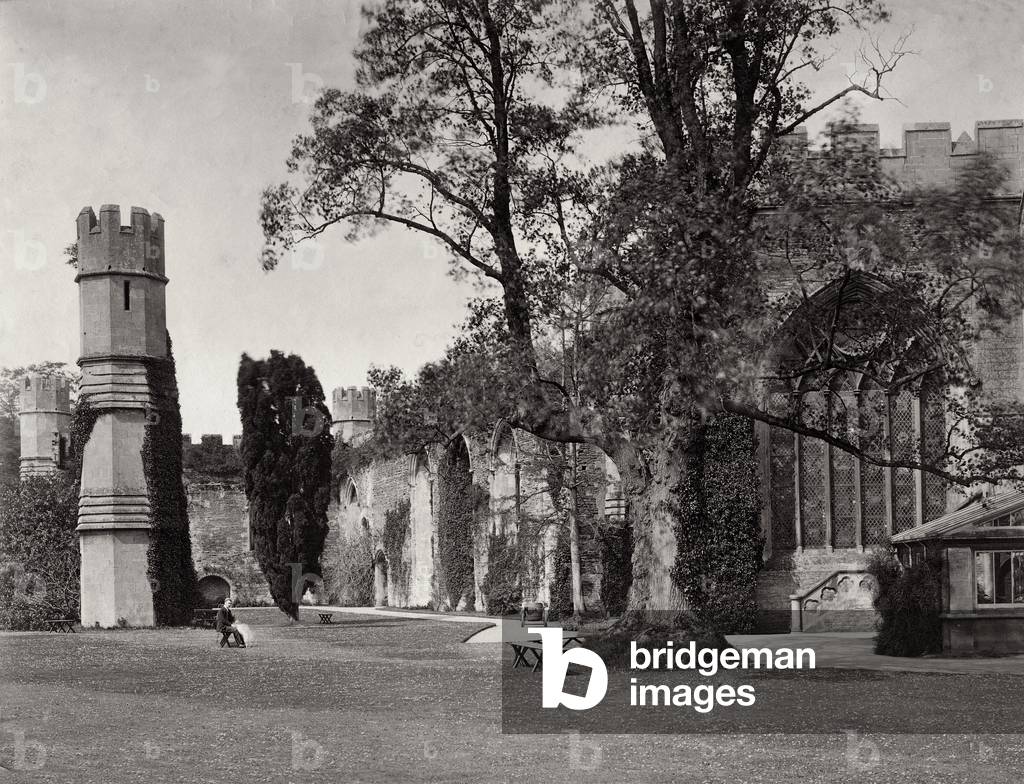 View of the Palace Gardens, Wells (b/w photo)