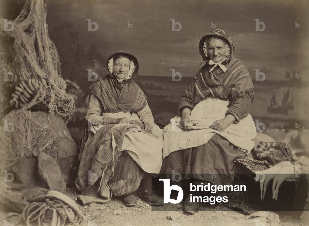 Newlyn Fishwives, 1870s (b/w photo)