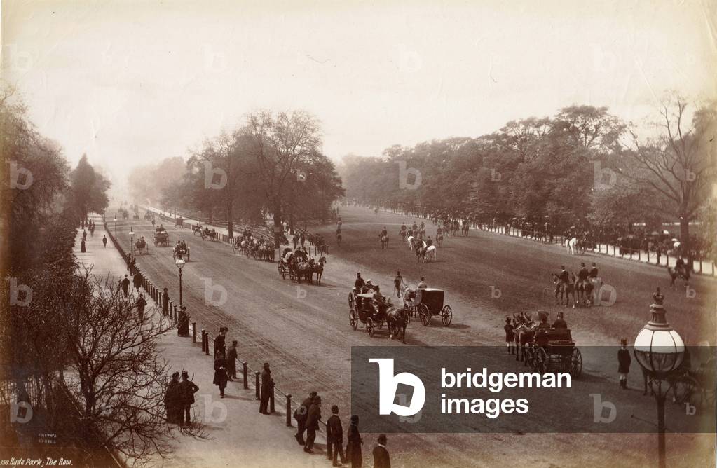 Hyde Park, The Row, London, c.1885 (b/w photo)