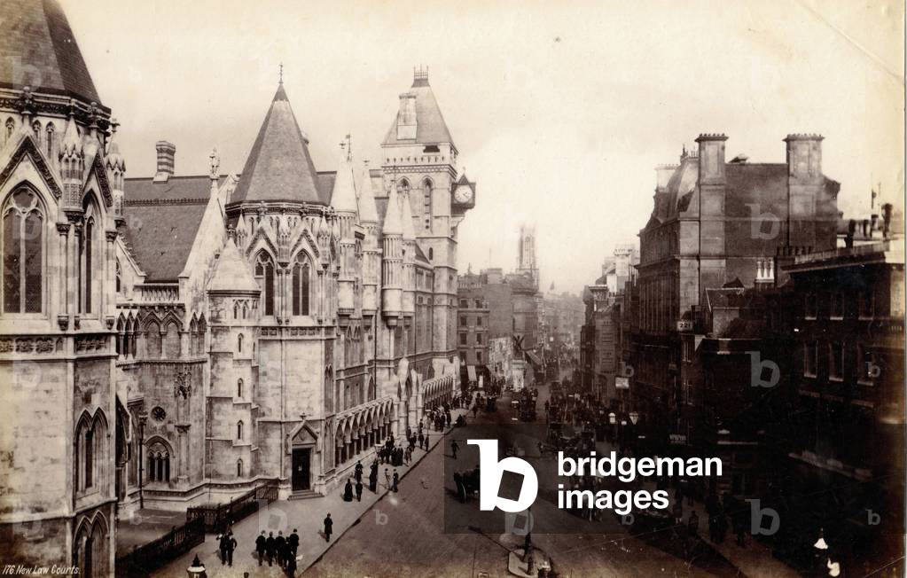 New Law Courts, London, c.1885 (b/w photo)