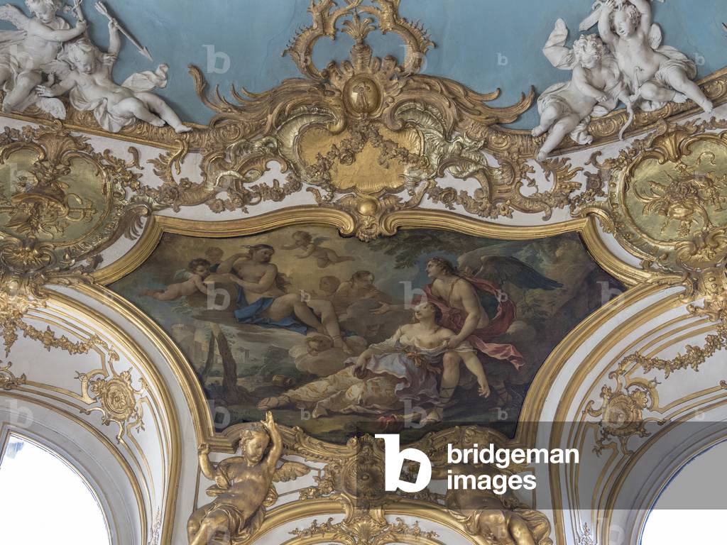 Psyche is defective in Venus's presence. Painting by Charles Joseph Natoire (1700-1777), 1738. Princess Oval Lounge. Hotel de Soubise, Paris, 18th century