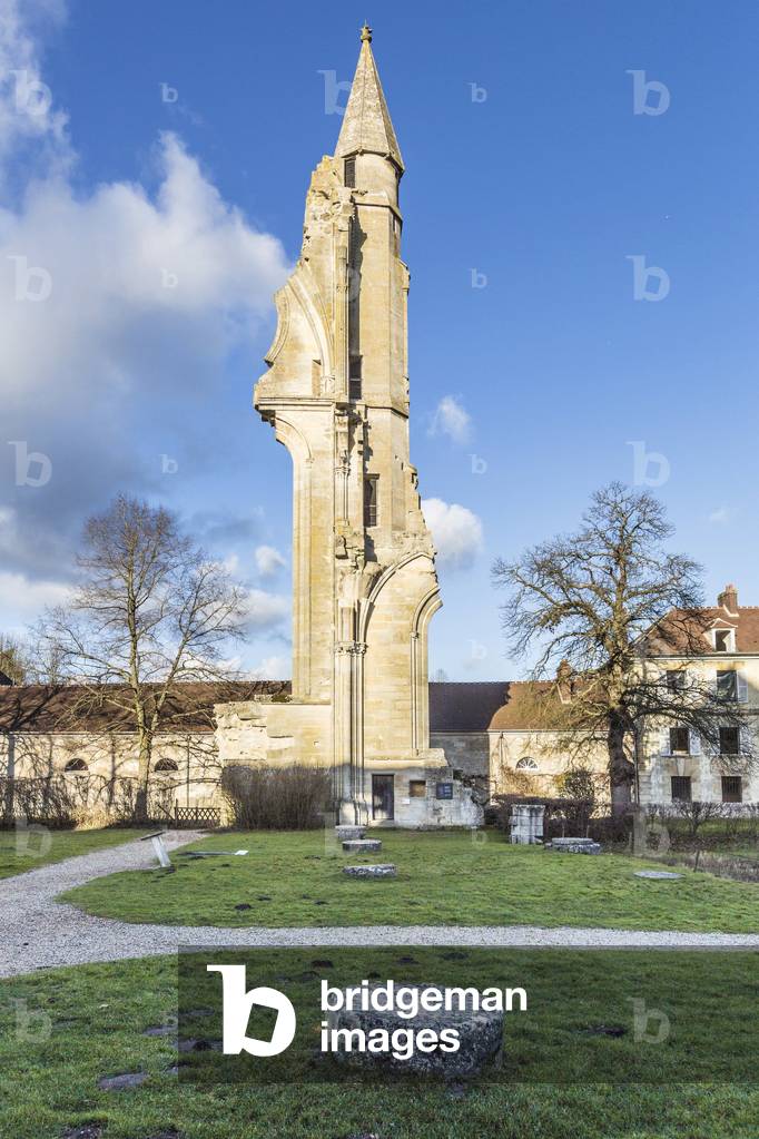 Gothic art: view of ruins on the site of the Cistercian monastery of Royaumont (abbey) 1228-1235 Asnieres-sur-Oise (Asnieres sur Oise), Val-d'Oise (Val d'Oise)