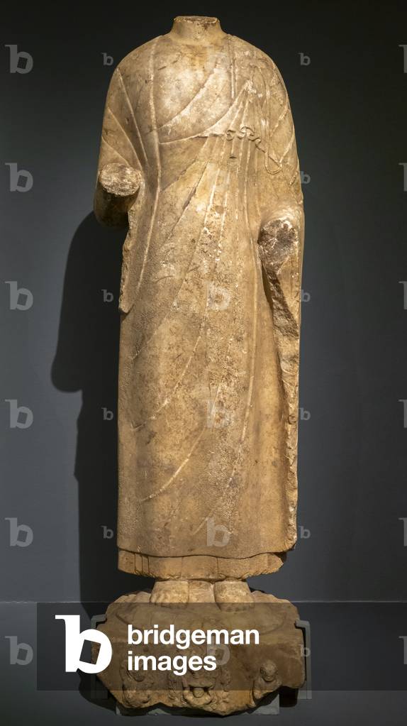 Buddha. North China, Northern Qi Dynasty (550-577) or Sui (589-618). Marble.