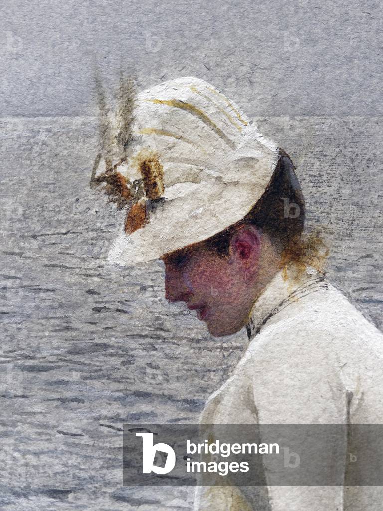Detail of: Summer holidays (1886, watercolor on paper). Stockholm, private collection. Anders Zorn (1860-1920)