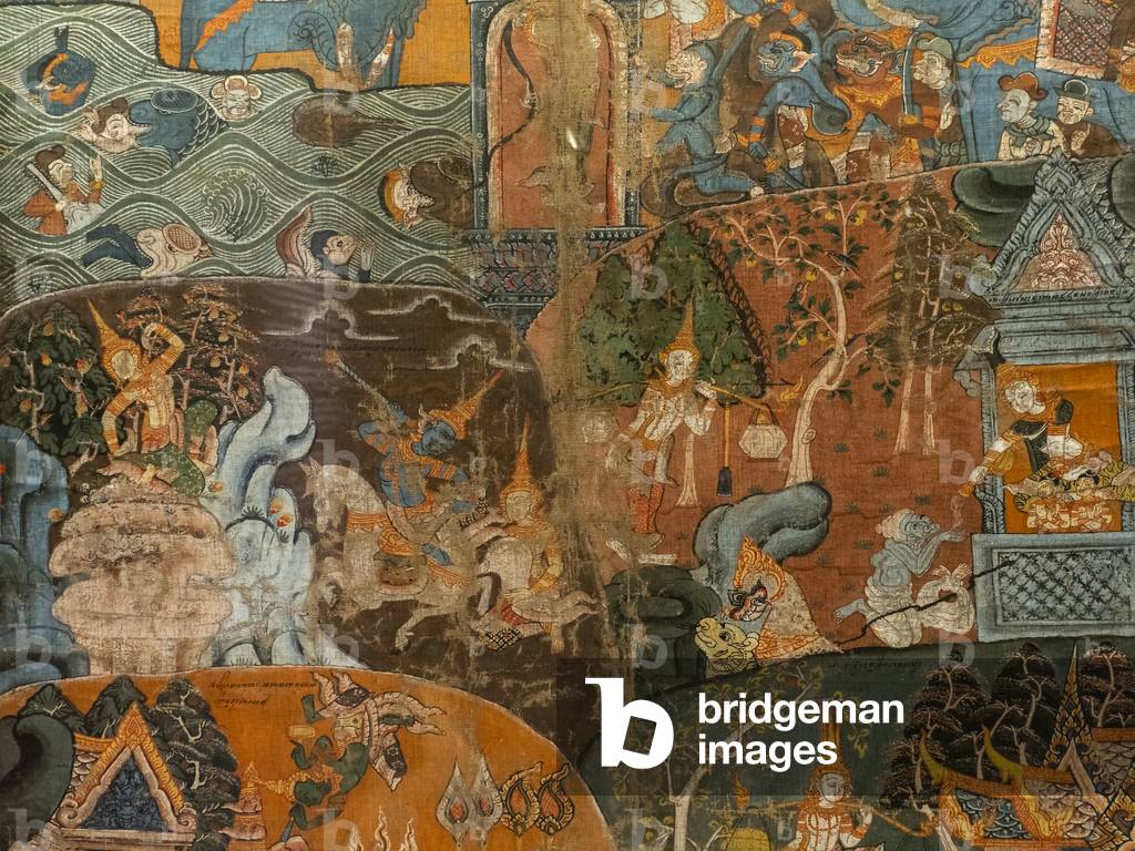 The last ten previous lives of the Boudha (Dasa Jakata) (detail). Cambodia, second half of the 18th century. Paint