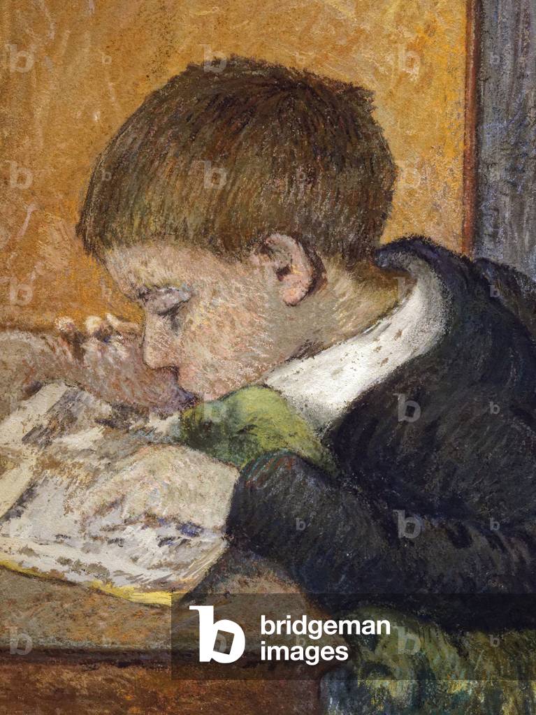 The sculptor Jean Paul Aube (1837-1916) and his son, Emile (detail) (1882). Paul Gauguin (1848-1903). Pastel on gray-beige paper glue on cardboard. Musee des Beaux-Arts de la Ville de Paris, PeuPalais.