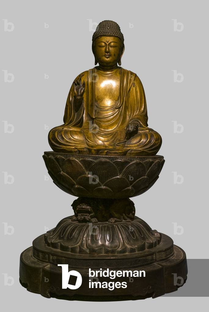 Shakyamuni after his Perfect Awakening (Shogaku no Shaka). Japan, 19th century. Golden bronze.