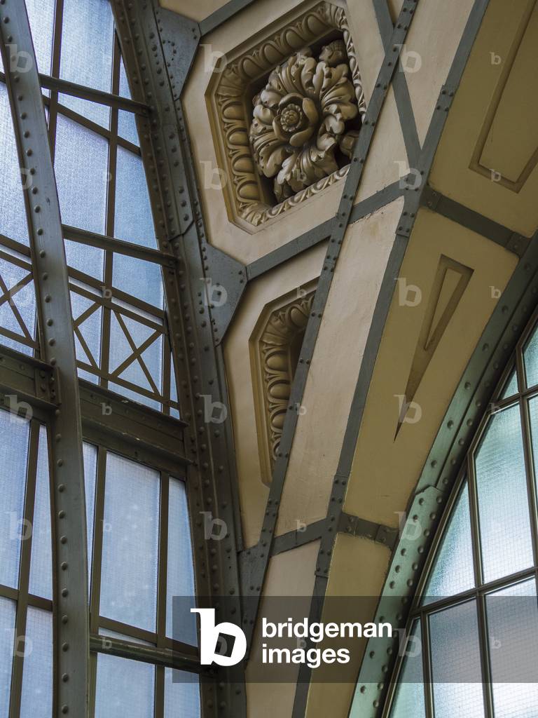 The Orsay Museum. Paris. France - Detail of the support structure in glass and steel, decor of macarons - Musee d'Orsay, Paris - Photography 2017
