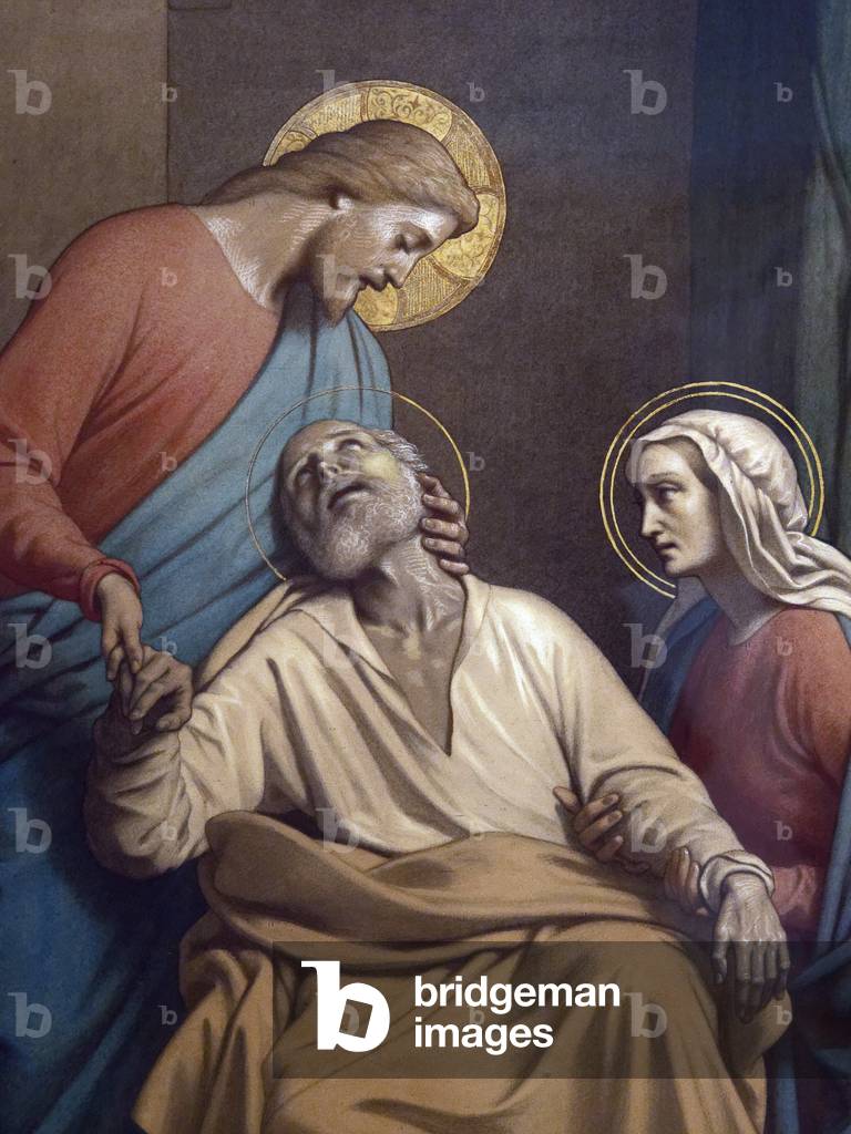 Immagine di Disegno "La morte di San Giuseppe (particolare) (1870). Jean Baptiste Auguste Leloir (1809-1892). 