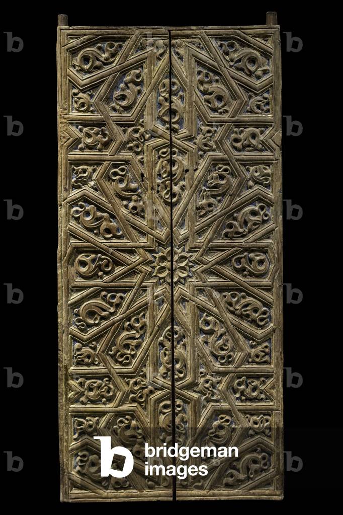 Tabernacle door. Spain, around 1450-1500. Carved and painted wood. Musee du Louvre