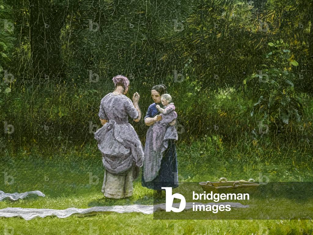 Bleaching Linen in a Clearing, detail,  1858 (oil on canvas)