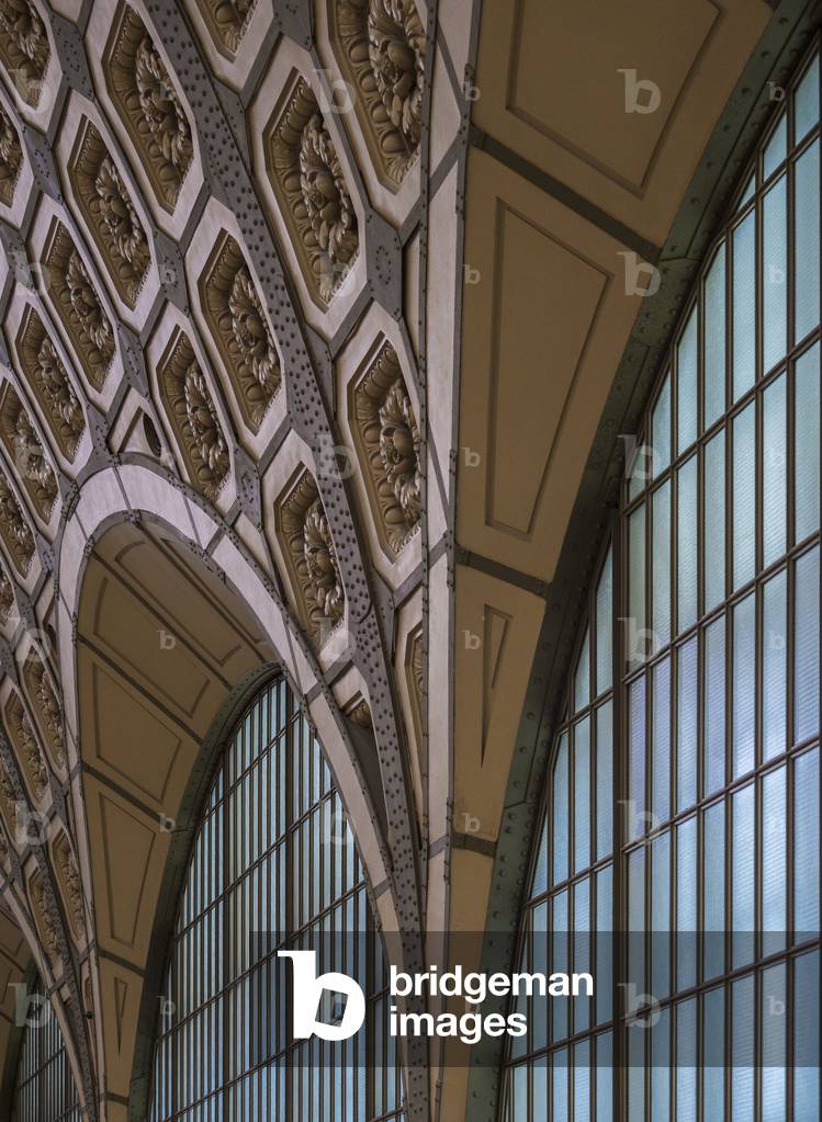 The Orsay Museum. Paris. France - Detail of the support structure in glass and steel, decor of macarons - Musee d'Orsay, Paris - Photography 2017