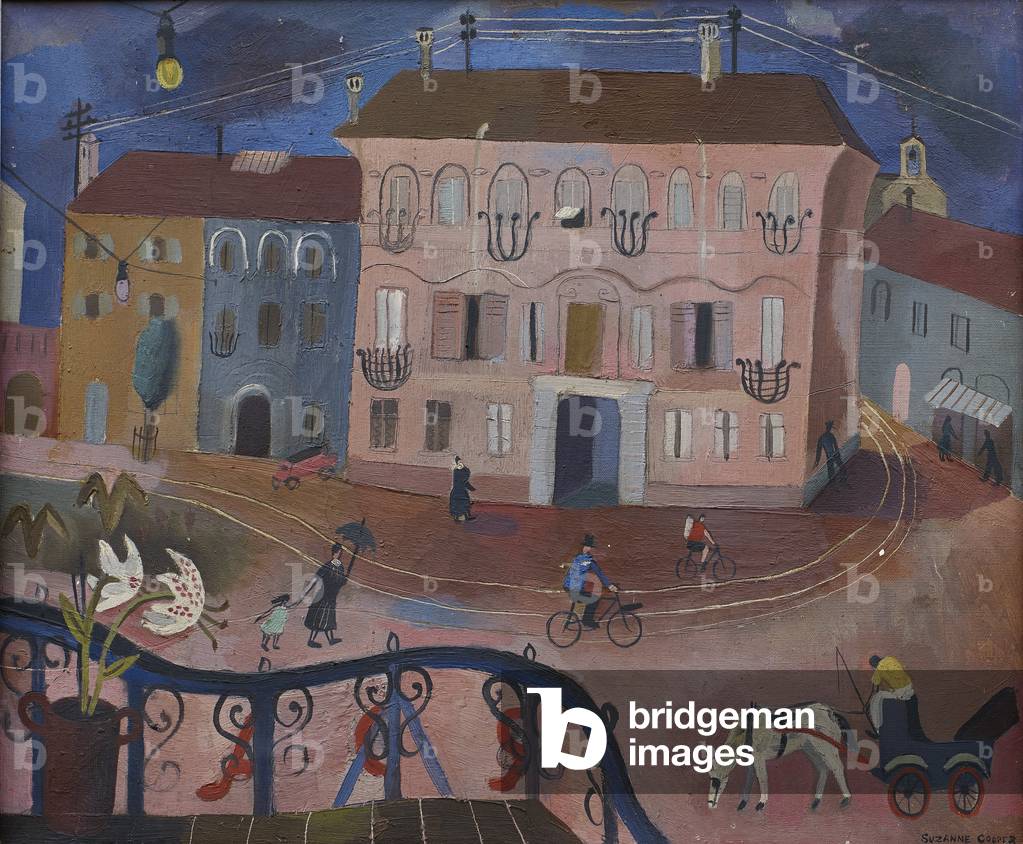 Street Scene (oil on canvas)