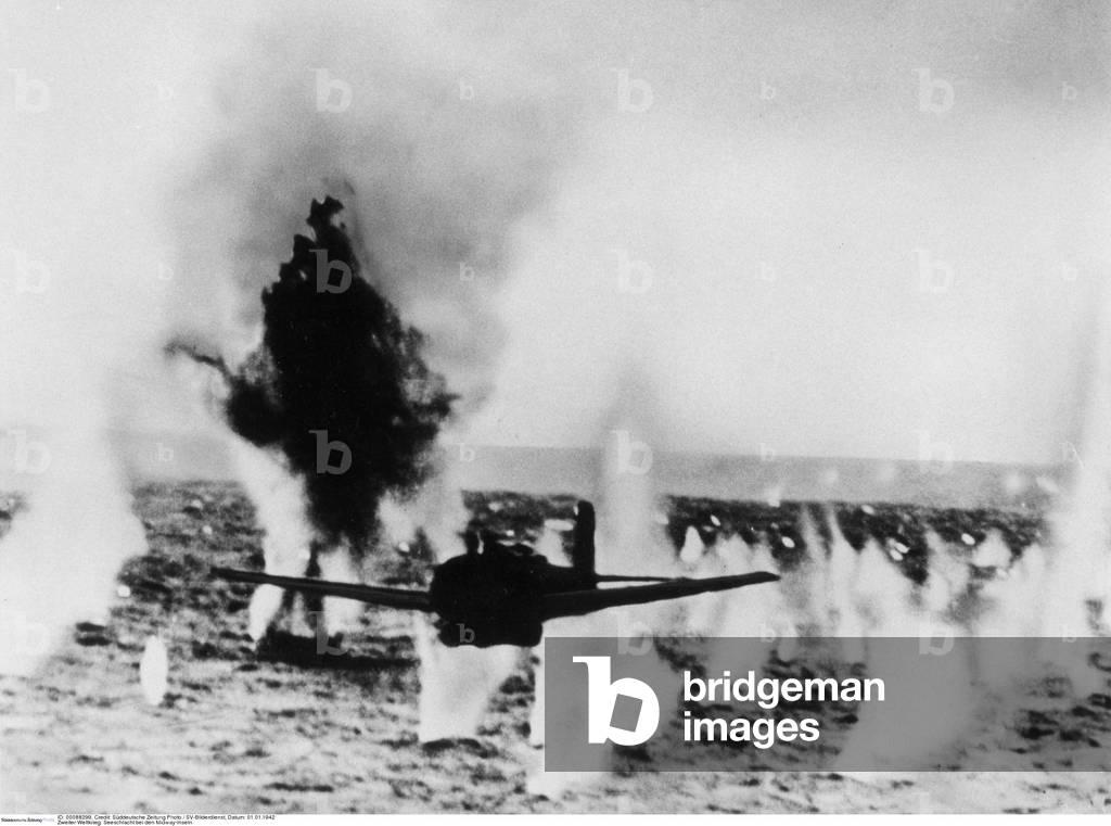 Aerei siluro giapponese Navi degli Stati Uniti, Battaglia di Midway, 1942 (foto b/n)