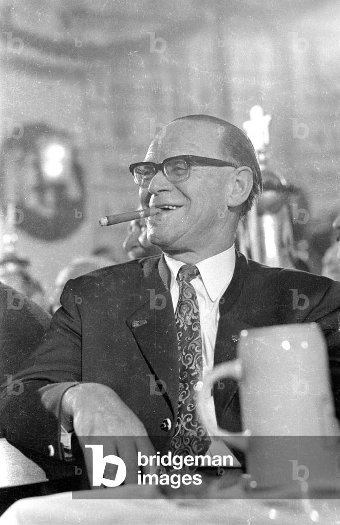 Albert Bayerle at the Starkbierfest (Strong Beer Festival) in Munich, 1971 (b/w photo)