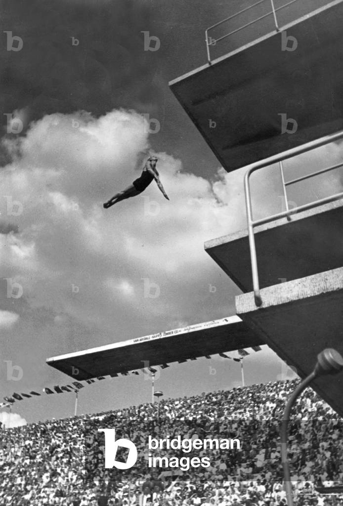 Richard Degener at the Olympic Games in Berlin, 1936 (b/w photo)