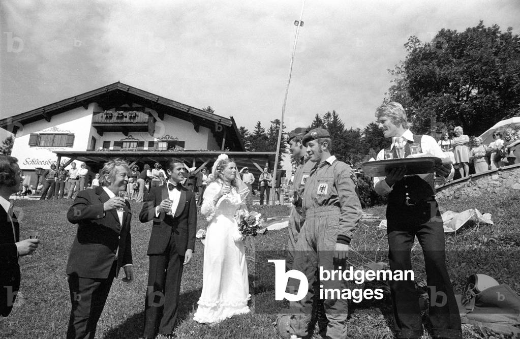 Wedding on the Schliersbergalm, 1974 (b/w photo)