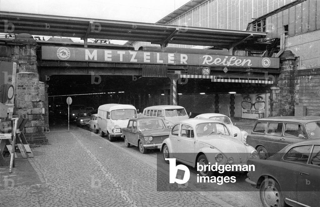 The Paul-Heyse-underpass in Munich, 1970 (b/w photo)