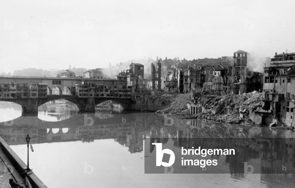 Ponte Vecchio in Florence, 1944 (b/w photo)