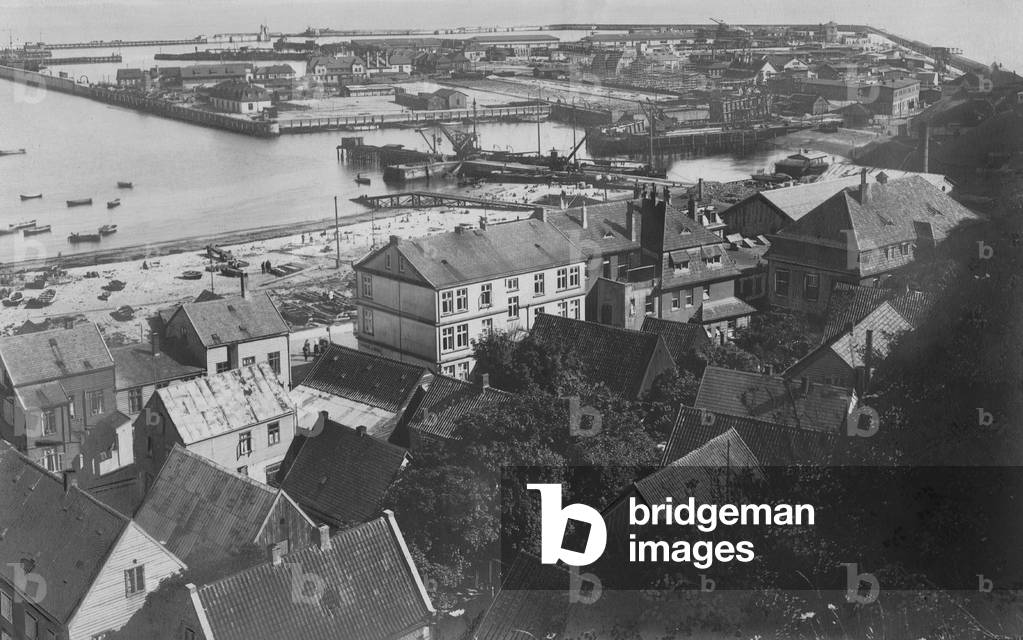 Harbor on Helgoland, 1920 (b/w photo)