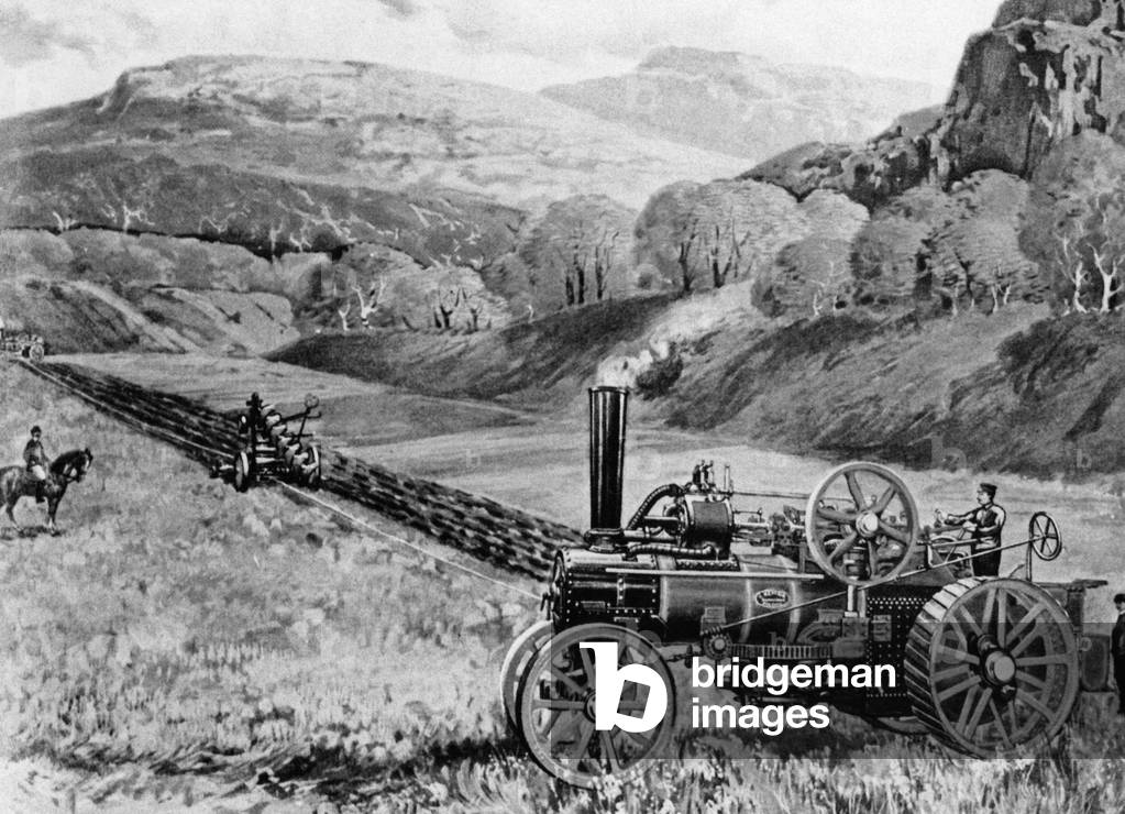 Steam tractors, around 1900