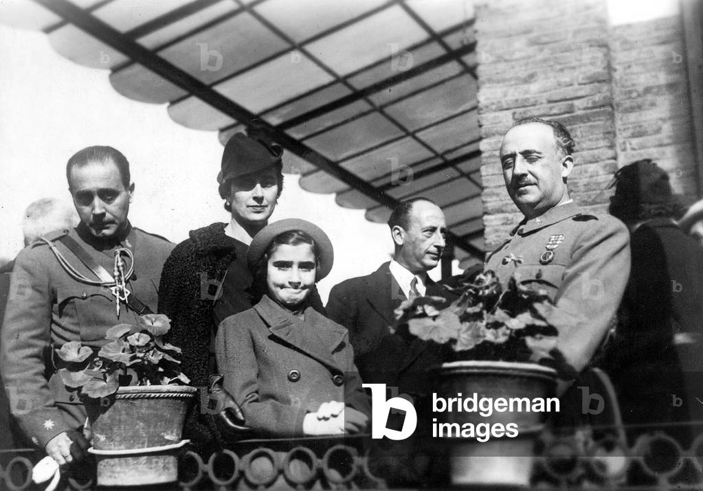 Francisco Franco with his family, 1937 (b/w photo)