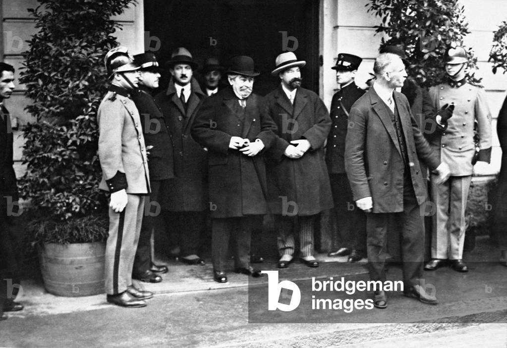 Aristide Briand during a conference in Lugano, 1928 (b/w photo)