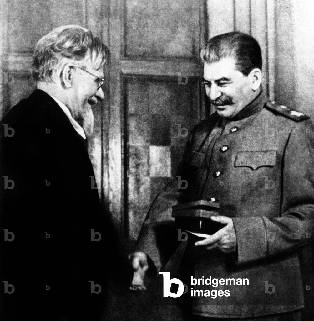 Joseph W. Stalin with M. I. Kalinin, 1944 (b/w photo)
